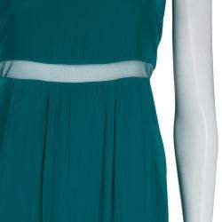 Elizabeth and James Sea Green Mesh Insert Sleeveless Dress XS