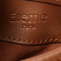 Pre Owned Elleme Cream/Brown Leather and Raffia Baozi Bucket Bag