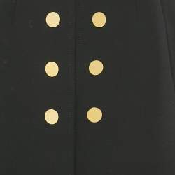 Ellery Black Gabardine Button Detail Coat S