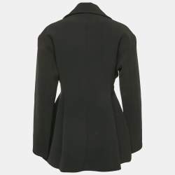 Ellery Black Gabardine Button Detail Coat S