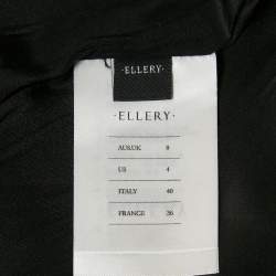 Ellery Black Gabardine Button Detail Coat S