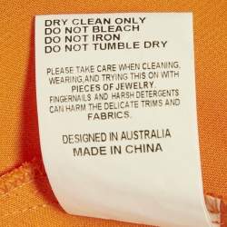 Pre Owned Elliatt Orange Satin Ring Detail Asymmetric Maxi Dress XXS