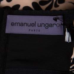 Emanuel Ungaro Monochrome Foliage Printed Silk Sleeveless Top L