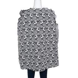 Emanuel Ungaro Monochrome Floral Macrame Lace Cape Style Jacket S
