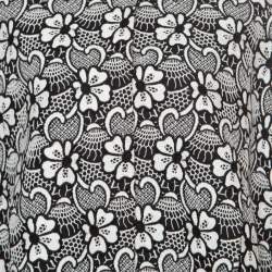 Emanuel Ungaro Monochrome Floral Macrame Lace Cape Style Jacket S