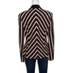 Emanuel Ungaro Multicolor Diagonal Striped Tailored Blazer L
