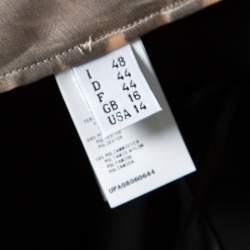 Emanuel Ungaro Black And Beige Foliage Embroidered Sleeveless Top L