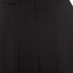 Emanuel Ungaro Black Pleat Front Straight Fit Trousers M
