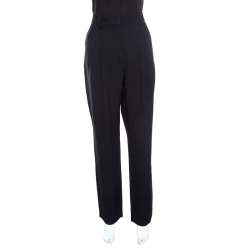 Emanuel Ungaro Black Wide Leg Trousers L