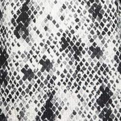 Emanuel Ungaro Textured Python Print Embellished Neck Detail Draped Shift Dress S