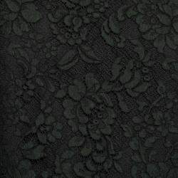 Emanuel Ungaro Collection Black Floral Lace Scalloped Hem Sleeveless Dress L