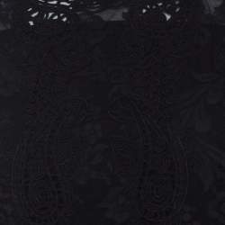 Emanuel Ungaro Ombre De La Nuit Vintage Black Lace Sleeveless Cropped Blouse M 