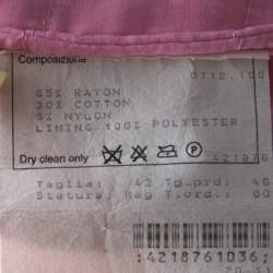 Emanuel Ungaro Pink Tweed Embellished Detail Top & Belted Jacket Set S