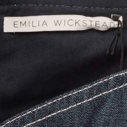 Pre Owned Emilia Wickstead Blue Apple Denim Bustier Top L