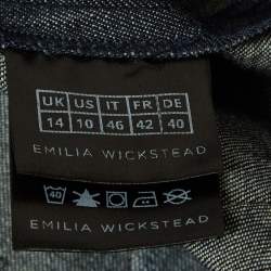 Pre Owned Emilia Wickstead Blue Apple Denim Bustier Top L