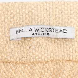 Pre Owned Emilia Wickstead Beige Textured Fabric Maxi Skirt M