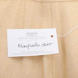 Pre Owned Emilia Wickstead Beige Textured Fabric Maxi Skirt M