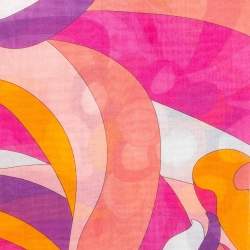 Pre Owned Emilio Pucci Pink Printed Cotton Scarf 