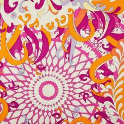 Emilio Pucci Orange/Pink Iride Print Silk Scarf
