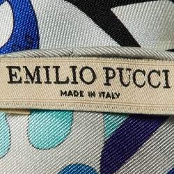 Emilio Pucci Blue Iride Print Silk Scarf