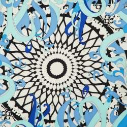 Emilio Pucci Blue Iride Print Silk Scarf