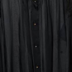 Emilio Pucci Black Silk Lace Trim Top S