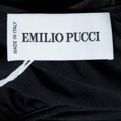 Emilio Pucci Black Silk Lace Trim Top S