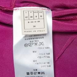 Pre Owned Emilio Pucci Pink Lace V-Neck Mini Dress M