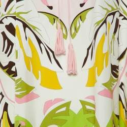 Emilio Pucci Pink/Green Platani Print Cotton Kaftan One Size