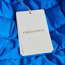 Emilio Pucci Blue Fluilio Print Nylon Down Jacket S