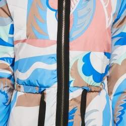 Emilio Pucci Blue Fluilio Print Nylon Down Jacket S
