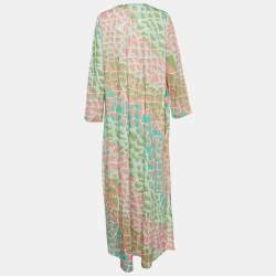 Emilio Pucci Multicolor Printed Cotton Maxi Dress L