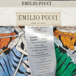 Emilio Pucci Multicolor Leaf Print Silk Tapered Trousers S