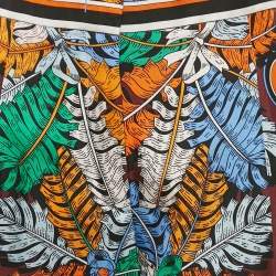 Emilio Pucci Multicolor Leaf Print Silk Tapered Trousers S