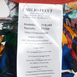 Emilio Pucci Multicolor Tropical Print Silk Button Front M