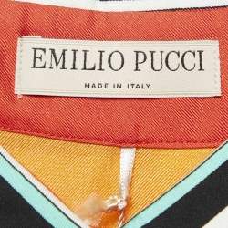 Emilio Pucci Multicolor Tropical Print Silk Button Front M