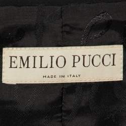 Emilio Pucci Black Crepe Double Breasted Pant Suit L