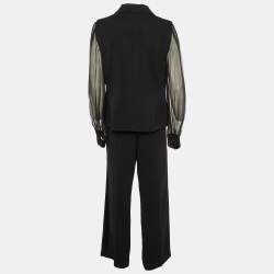 Emilio Pucci Black Crepe Double Breasted Pant Suit L