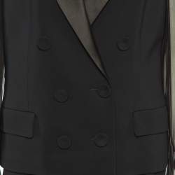 Emilio Pucci Black Crepe Double Breasted Pant Suit L