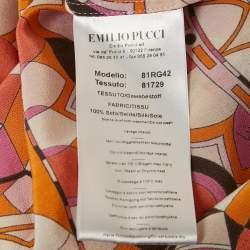 Pre Owned Emilio Pucci Multicolor Printed Silk Shift Dress M