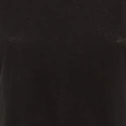 Pre Owned Pucci Black Cotton & Satin Puff Sleeve T-Shirt M