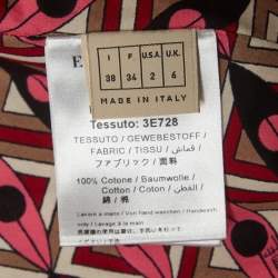 Pre Owned Emilio Pucci Multicolour Geometric Print Cotton Tie Up Top S