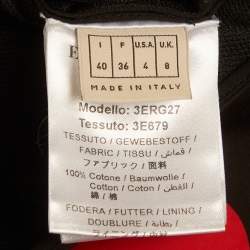 Pre Owned Emilio Pucci Black Printed Cotton Cutout Halter Neck Dress S