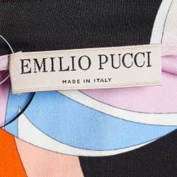 Pre Owned Emilio Pucci Pink Heliconia Print Silk Blouse & Trousers Set M