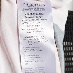 Pre Owned Emilio Pucci Pink Heliconia Print Silk Blouse & Trousers Set M