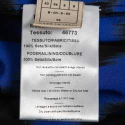 Pre Owned Emilio Pucci Blue Multicolor Printed Silk Belted Shirt Dress S