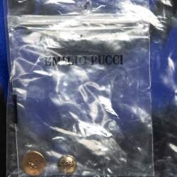 Pre Owned Emilio Pucci Blue Multicolor Printed Silk Belted Shirt Dress S