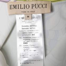 Emilio Pucci Green Printed Stretch Jersey Jumpsuit M