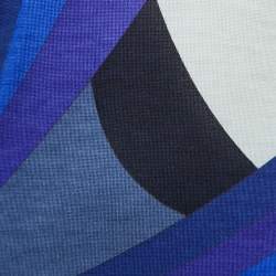 Emilio Pucci Blue Printed Wool High Neck Jumper L