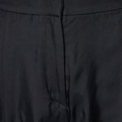 Pre Owned Emilio Pucci Black Silk Crepe Embellished Detail Trousers M